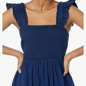 The Drop Women's Kimi Ruffled Shoulder Smocked Midi Dress
